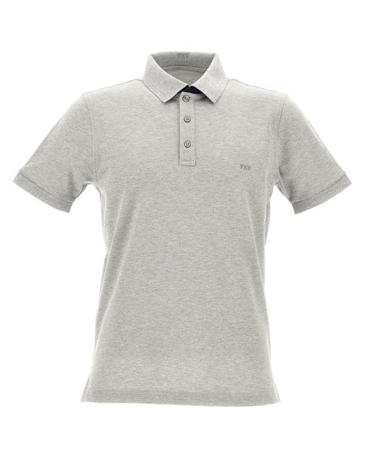 Fay Gray Logo-embroidered Polo Shirt for men