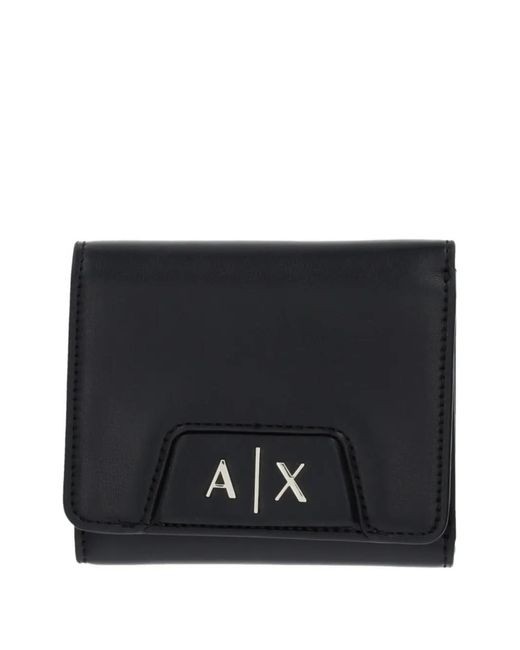 ARMANI EXCHANGE Black Amelie Logo-Lettering Wallet