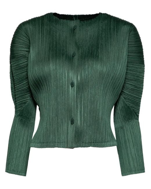 Pleats Please Issey Miyake Green October Top