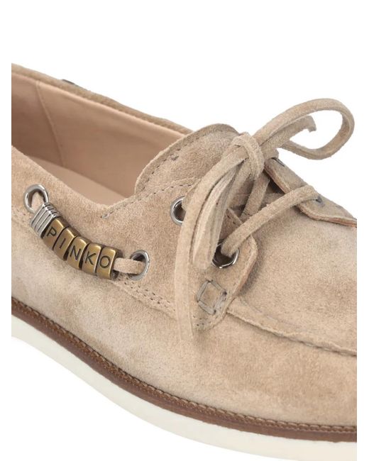 Pinko Multicolor Suede Lace-Up Loafers