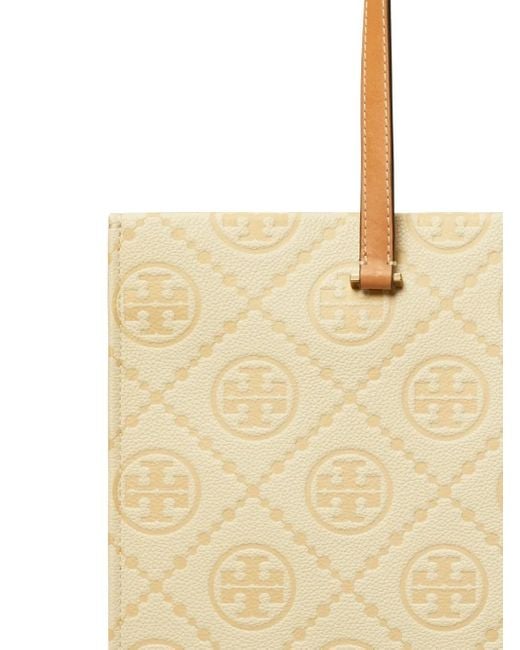 Borsa Tote T-Monogram di Tory Burch in Natural