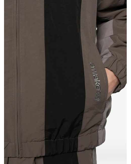 AWAKE NY Black Colour-Block Zip-Up Jacket for men