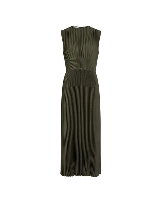 Vince Green Pleated Sleeveless Maxi Dress