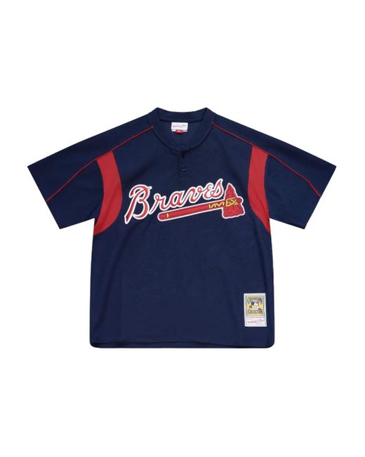 Mitchell & Ness Blue "Mlb Atlanta Braves 2003 Chipper Jones" Baseball Jersey for men
