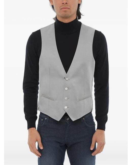 Corneliani Gray Single-Breasted Sleeveless Waistcoat for men