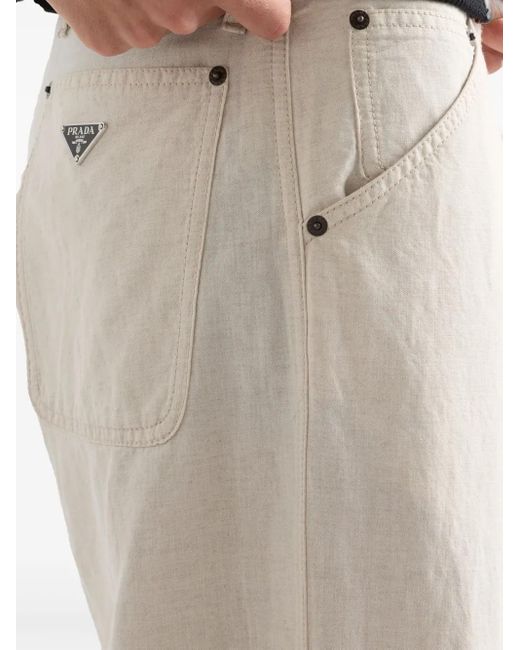 メンズ Prada シャンブレーパンツ White