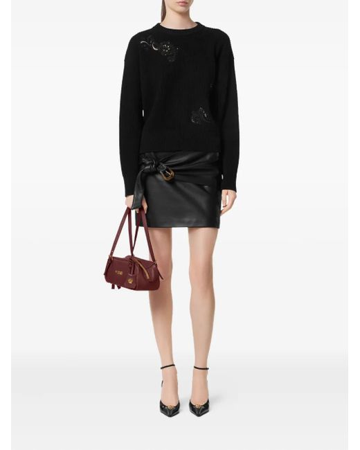 Versace Black Embroidered-Detail Sweater