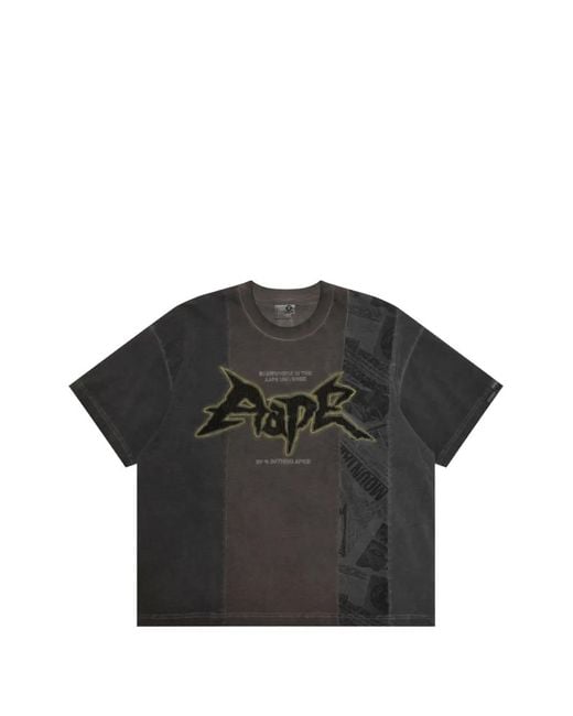 Aape By A Bathing Ape Black T-Shirt À Imprimé Patchwork for men