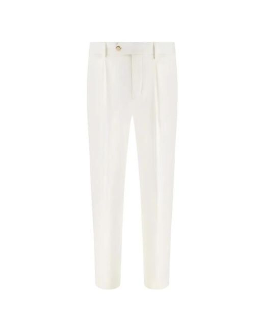 Boggi White Antonio Dart Trousers for men