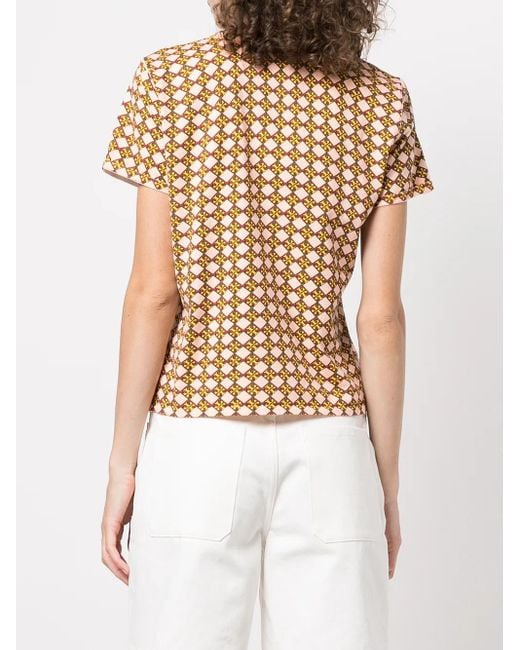 T-Shirt En Coton À Motif Monogrammé Tory Burch en coloris Multicolor