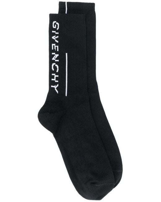 Givenchy Black Intarsia-logo Ankle Socks for men