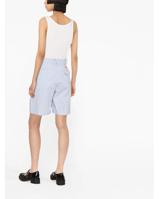 KENZO Blue Tailored Linen Shorts
