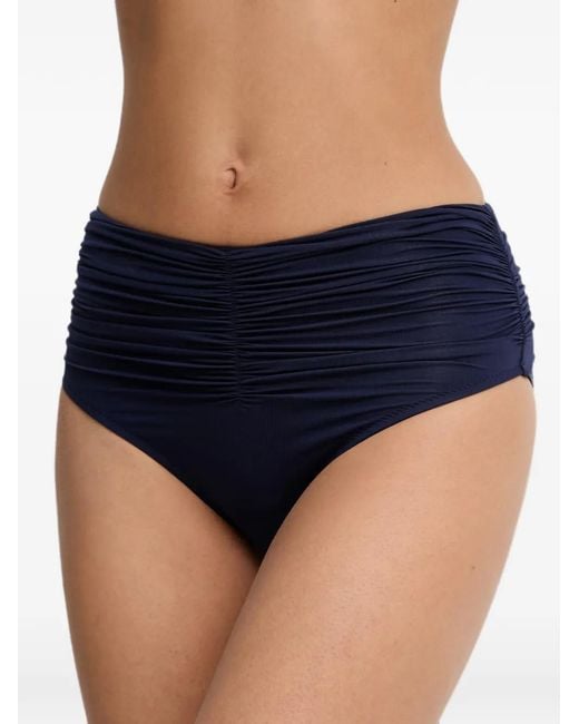 Melissa Odabash Blue Ruched Bikini Bottoms