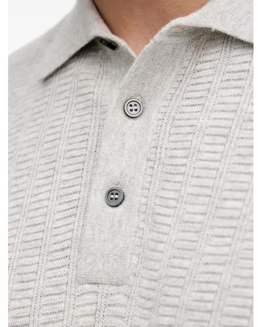 Barbour Gray Smeaton Buttoned Knitted Polo Shirt for men