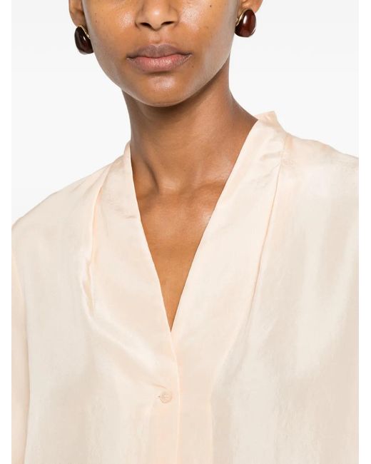 Forte_forte Natural V-Neck Silk Shirt