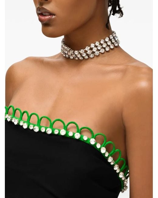 Nafsika Skourti Black Leo Cinderella Crystal-Embellished Dress