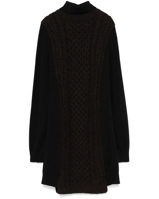 Fendi Black Wool Midi Dress