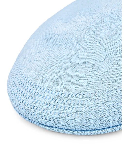 Kangol Blue Logo-Embroidered Mesh-Knit Flat Cap