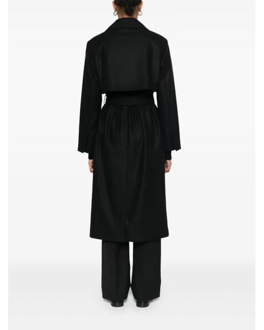 Boss Black Felted Trench Coat
