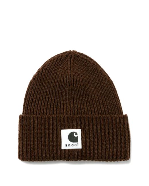Carhartt Brown Sacai Ribbed Logo-Patch Hat