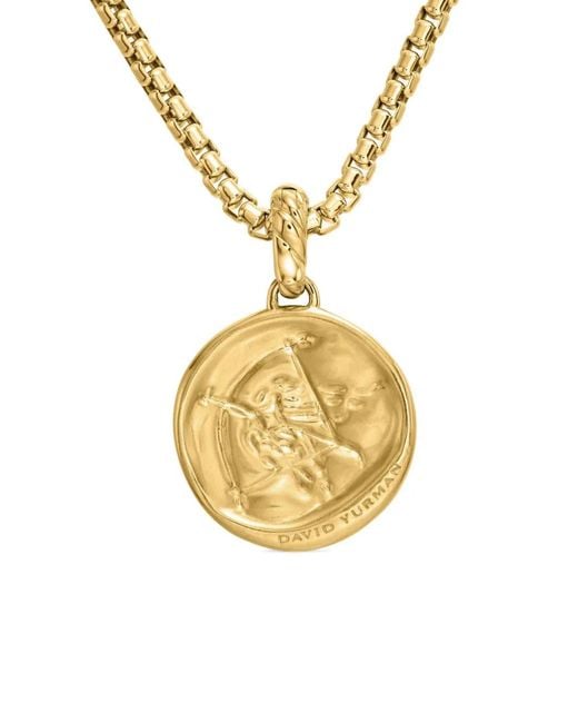 David Yurman Metallic 18Kt Sagittarius Diamond Amulet Pendant (28.7Mm)