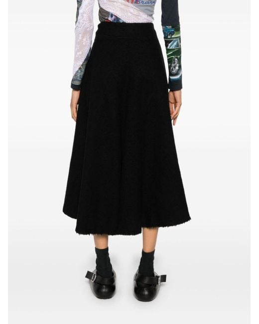 Rundholz Black A-Line Wool Skirt