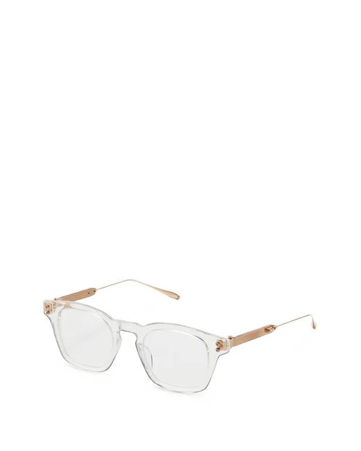 Akoni White Wise Squared-Frame Glasses