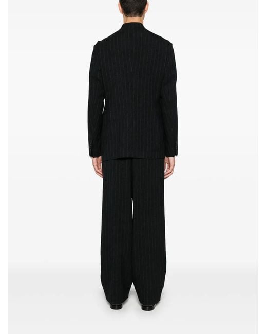 Giorgio Armani Black Pinstriped Suit for men