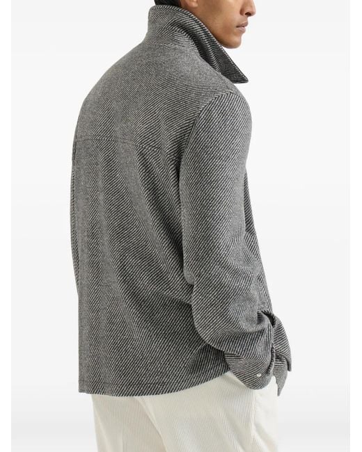 Brunello Cucinelli Gray Diagonal Field Jacket for men