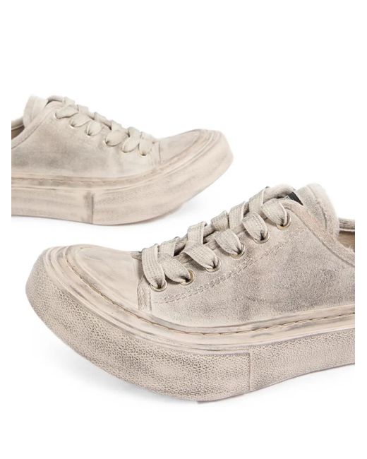 Ann Demeulemeester White Distressed-Effect Sneakers