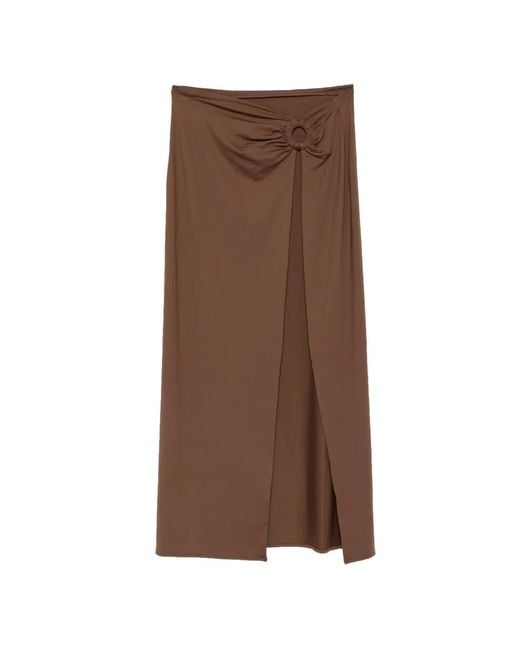 Fisico Brown Ring-Detail Slit Pareo