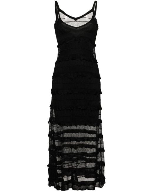 Sandro Maxi-jurk Met V-hals in het Black