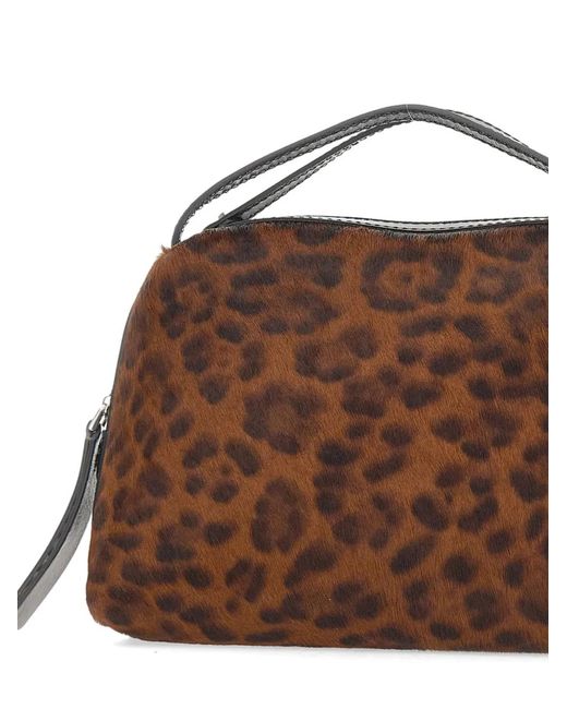 Gianni Chiarini Brown Medium Alifa Leopard-Print Tote Bag