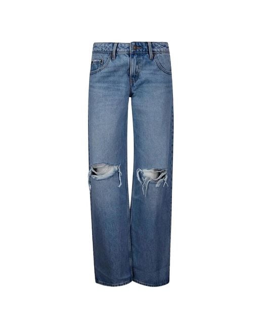 Levi's Blue Five-Pocket Distressed Jeans