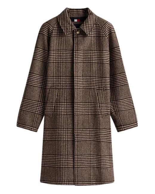 Manteau Boutonné À Carreaux Tommy Hilfiger pour homme en coloris Brown