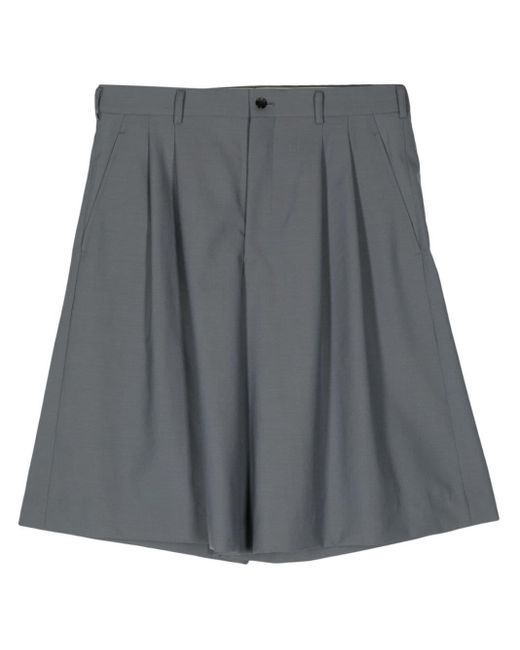 Comme des Garçons Gray Pleated Wool Shorts for men