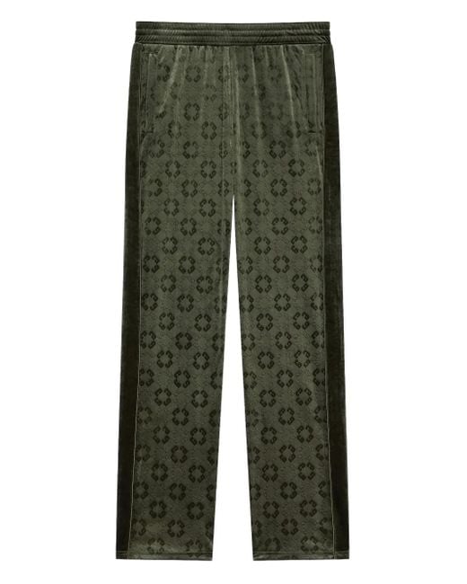 Givenchy Green 4G-Print Velvet Trousers for men