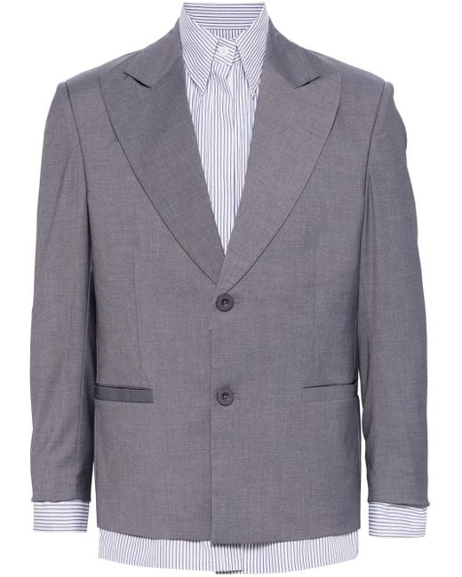 Kidsuper Blue Single-Breasted Layered Blazer for men