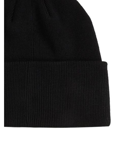 Karl Lagerfeld Black Signature Beanie Hat