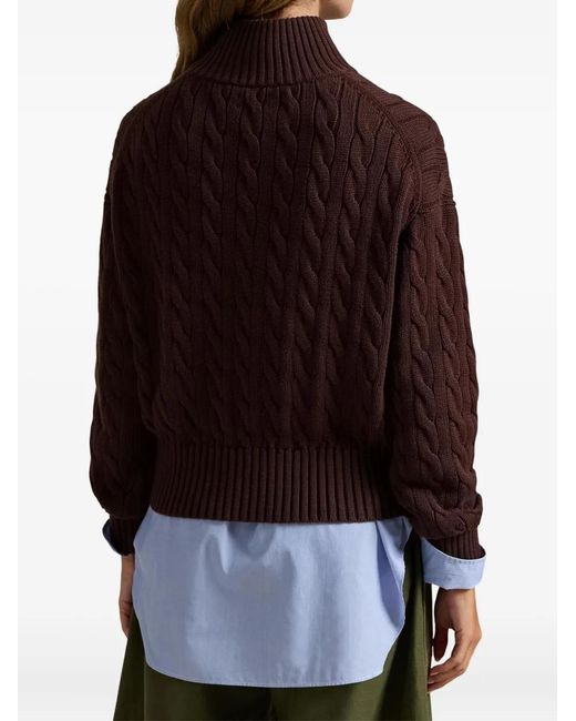 Polo Ralph Lauren Red Polo Pony Cable-Knit Sweater