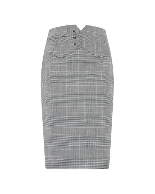 Moschino Gray Prince Of Wales Check Pencil Skirt