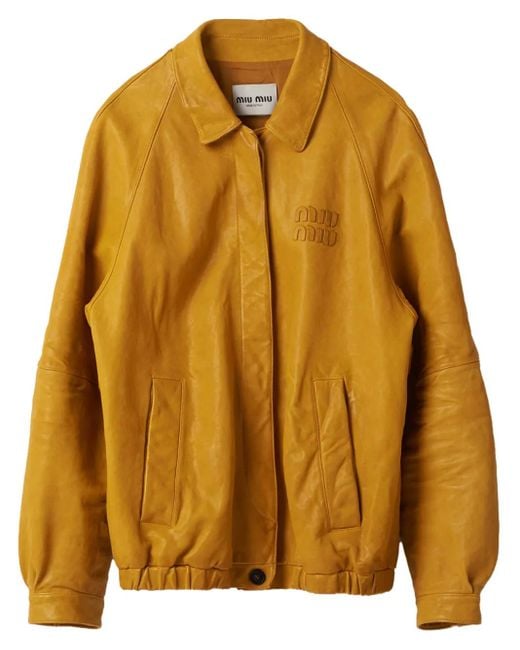 Bomber Con Nappa di Miu Miu in Yellow
