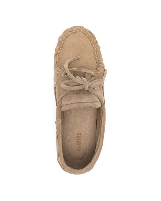 Alohas Natural Rowan Suede Tie Loafers