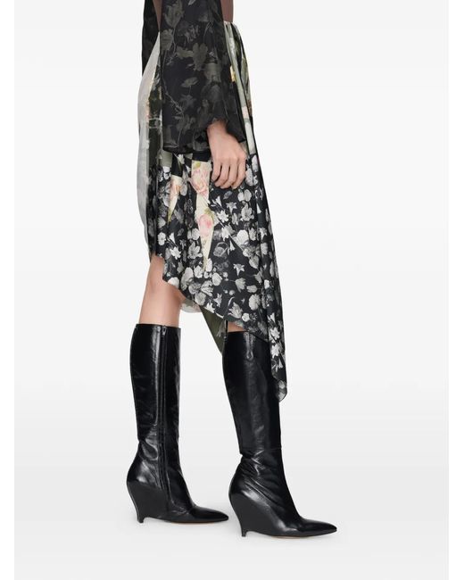Maison Margiela White Floral Draped Skirt