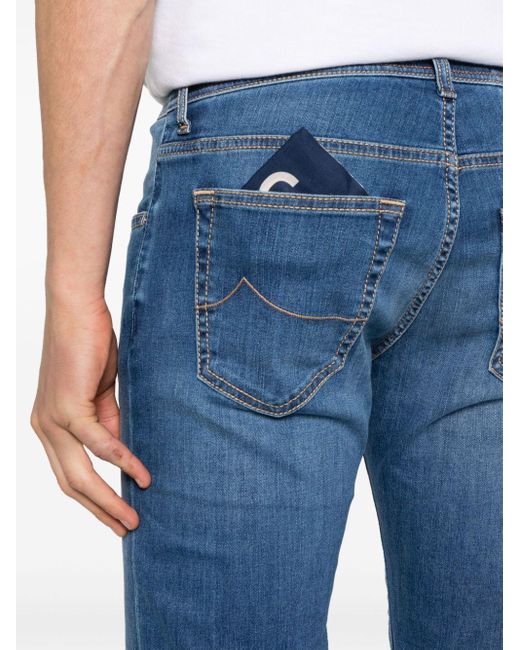 Jacob Cohen Blue Mid-rise Straight-leg Jeans for men