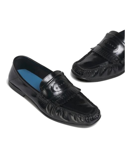 Marni White Mocassins En Cuir À Franges for men