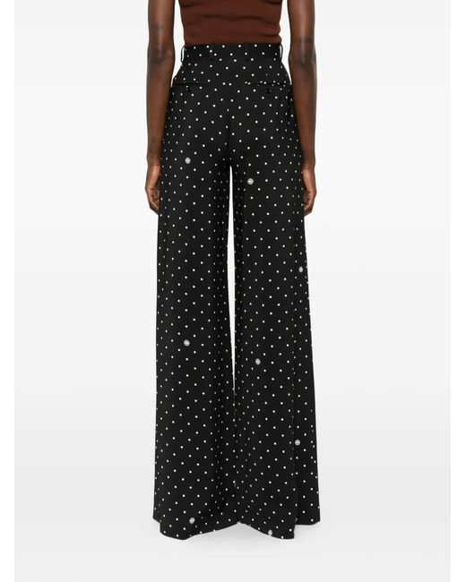 Elie Saab Black Polka-Dot Trousers