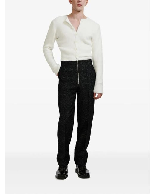 Louis-Gabriel Nouchi Black Zip Straight Trousers for men