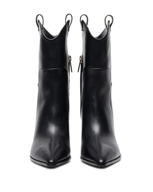 Santoni Black Leather Boots
