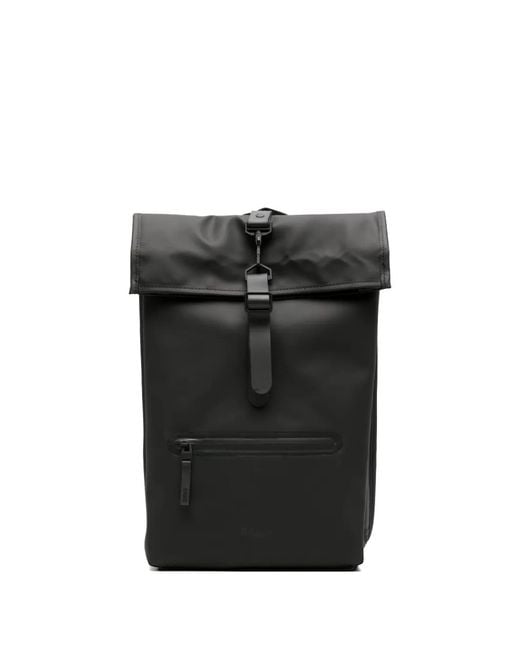 Rains Black Rolltop Backpack